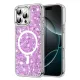 Techsuit - Csillogó Glitter MagSafe - iPhone 16 Pro - Magenta tok