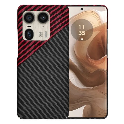 Techsuit - Karbonit szálhéj - Motorola Edge 50 Ultra - Vörös örvény tok