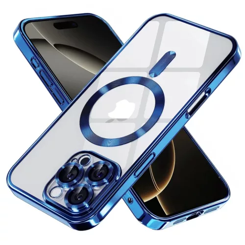 Techsuit - Luxus Kristály MagSafe - iPhone 16 Pro - Mélykék tok