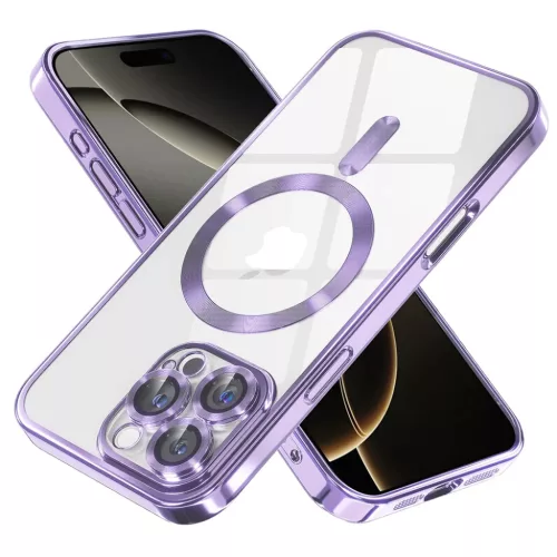 Techsuit - Luxus Kristály MagSafe - iPhone 16 Pro - Világoslila tok