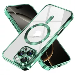   Techsuit - Luxus Kristály MagSafe - iPhone 16 Pro - Világos Zöld tok