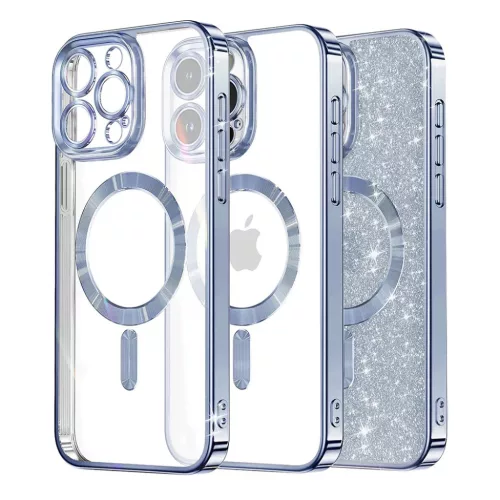 Techsuit - Luxus Csillogó MagSafe - iPhone 16 Pro - Világoskék tok