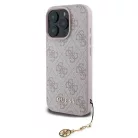 iPhone 16 Pro Egyszínű rózsaszín Guess 4G Charm tok