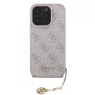 iPhone 16 Pro Egyszínű rózsaszín Guess 4G Charm tok