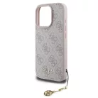 iPhone 16 Pro Egyszínű rózsaszín Guess 4G Charm tok
