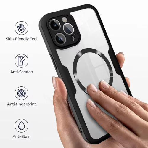 Techsuit - ColorVerse 360 MagSafe sorozat + Kijelzővédő - iPhone 16 Pro - Fekete tok