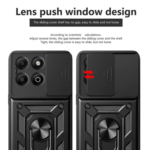 Techsuit - CamShield Sorozat - Honor X6b - Fekete tok