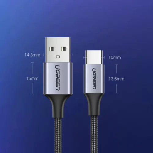 Ugreen US288 USB-A - USB-C QC 3.0 3A 2m kábel, szürke