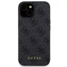 Guess 4G Metal Logo tok szett iPhone 15-höz + 5000mAh MagSafe power bank - fekete