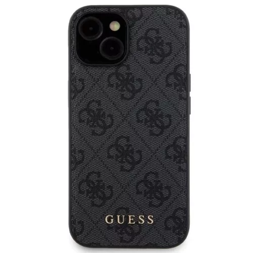 Guess 4G Metal Logo tok szett iPhone 15-höz + 5000mAh MagSafe power bank - fekete