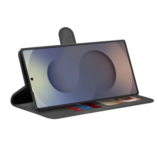 Techsuit - Napló Füzet - Samsung Galaxy S25 Ultra - Fekete tok