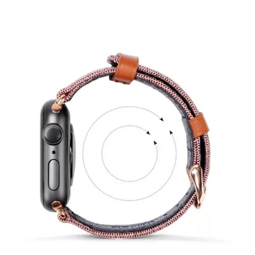 Dux Ducis Litchi Apple Watch 3/4/5/6/7/8/SE óraszíj (38/40/41 mm) fekete