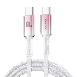   Joyroom S-A42 Crystal-Clear Sorozat 60W USB-C - USB-C kábel 1.2m - fehér