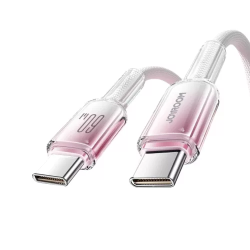Joyroom S-A42 Crystal-Clear Sorozat 60W USB-C - USB-C kábel 1.2m - fehér