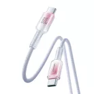 Joyroom S-A42 Crystal-Clear Sorozat 60W USB-C - USB-C kábel 1.2m - fehér