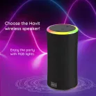 Havit Wireless Speaker (SK833BT) Type-C, Bluetooth 5.3, TWS, TF, USB, Kihangosított hívások, RGB világítás, IPX6, 4000mAh Fekete