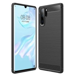   Techsuit - Carbon Szilikon - Huawei P30 Pro / P30 Pro New Edition - Fekete tok