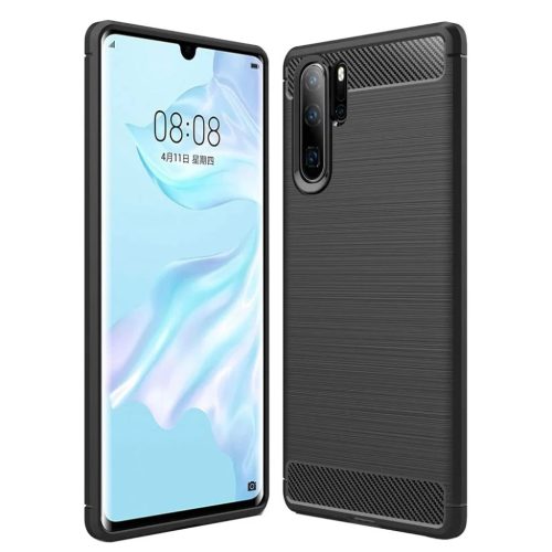 Techsuit - Carbon Szilikon - Huawei P30 Pro / P30 Pro New Edition - Fekete tok