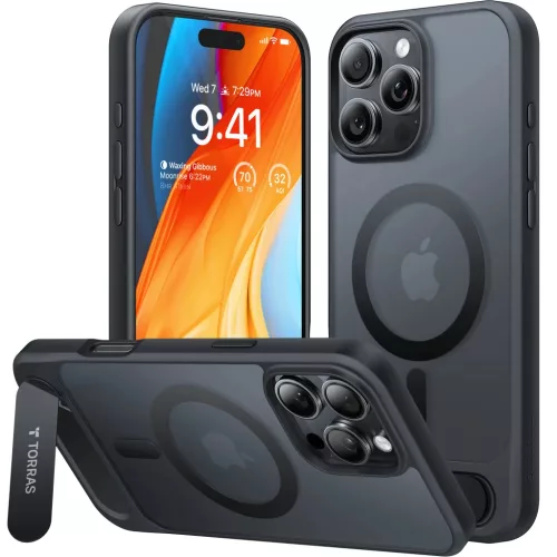 Torras - Pstand - iPhone 16 Pro - Fekete tok
