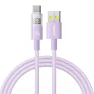 Baseus - Data Cable Display 2 (P10382701511-01) - Gyors töltés, USB Type-C, Digitális kijelző, 100W, 2m - Ködös lila