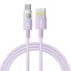 Baseus - Data Cable Display 2 (P10382701511-01) - Gyors töltés, USB Type-C, Digitális kijelző, 100W, 2m - Ködös lila
