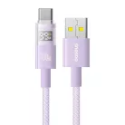 Baseus - Data Cable Display 2 (P10382701511-01) - Gyors töltés, USB Type-C, Digitális kijelző, 100W, 2m - Ködös lila