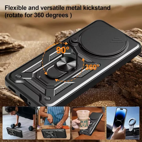 Techsuit - CamShield Sorozat - Honor X9c Okos - Fekete tok
