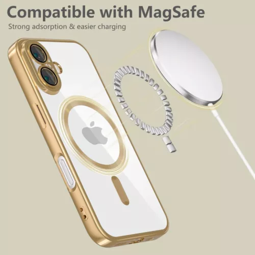 Techsuit - Luxus Kristály MagSafe - iPhone 16e/17e - Rózsaszín tok