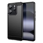 Techsuit - Szénszilikon - Xiaomi Redmi Note 14 4G (164,84 x 78,15 x 8,16 mm) - Fekete tok
