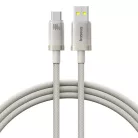 Baseus - Titán adatkábel (P10378102G21-02) - USB Type-C 100W, gyors töltés, 480 Mbps, nejlon, 2m - Ezüst