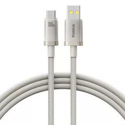   Baseus - Titán adatkábel (P10378102G21-02) - USB Type-C 100W, gyors töltés, 480 Mbps, nejlon, 2m - Ezüst