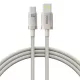 Baseus - Titán adatkábel (P10378102G21-02) - USB Type-C 100W, gyors töltés, 480 Mbps, nejlon, 2m - Ezüst