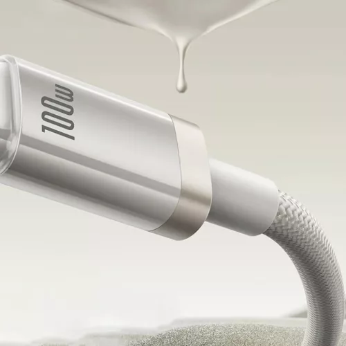 Baseus - Titán adatkábel (P10378102G21-02) - USB Type-C 100W, gyors töltés, 480 Mbps, nejlon, 2m - Ezüst