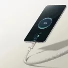 Baseus - Titán adatkábel (P10378102G21-02) - USB Type-C 100W, gyors töltés, 480 Mbps, nejlon, 2m - Ezüst