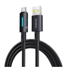 Baseus Lit gomb-vezérléses gyorstöltő adatkábel USB-A to USB-C 100W 1m kozmikus fekete