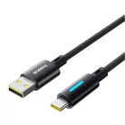 Baseus Lit gomb-vezérléses gyorstöltő adatkábel USB-A to USB-C 100W 1m kozmikus fekete