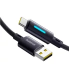 Baseus Lit gomb-vezérléses gyorstöltő adatkábel USB-A to USB-C 100W 1m kozmikus fekete