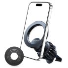 Techsuit - Autós tartó AirFix (S1) - fémgyűrűvel, szellőzőnyílásba szerelhető, MagSafe kompatibilis, N52, 360°-os forgatás - Fekete