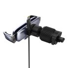 Baseus - Autós tartó (C40483401813-00) - Telefonhoz/Tablethez, bőr hatású borítás, kihúzható karok, automatikus rögzítés - Fekete Ezüst