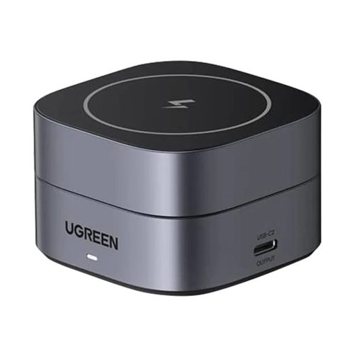 Qi indukciós töltő 2 az 1-ben iPhone és AirPods készülékekhez, Ugreen W256, 20W (fekete) + USB-C - USB-C kábel 1m