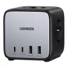 Ugreen - elosztó, fali töltő DigiNest Cube 7 az 1-ben CD268 (60113) - GaN, 2x USB-C, 2x USB, 3x AC, 2990W, 13A, PD65W - Fekete