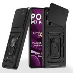   Techsuit - CamShield Sorozat - Xiaomi Poco M7 Pro 5G - Fekete tok
