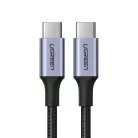 Ugreen USB Type-C/ USB Type-C kábel QC 3.0 FCP 480 Mbps gyorstöltéssel 3A 1m szürke (70427 US316)