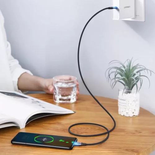 Ugreen USB Type-C/ USB Type-C kábel QC 3.0 FCP 480 Mbps gyorstöltéssel 3A 1m szürke (70427 US316)