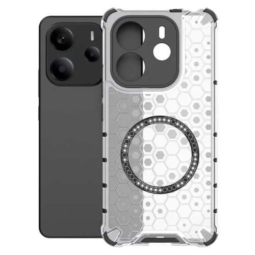 Techsuit - HoneyComb Pajzs MagSafe - Xiaomi Redmi Note 14 4G regionális verzió  (163,25 x 76,55 x 8,16 mm) - Fehér tok