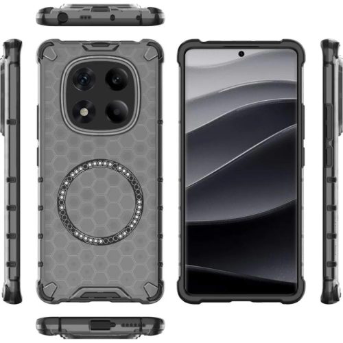 Techsuit - HoneyComb Pajzs MagSafe - Xiaomi Redmi Note 14 Pro 4G - Fekete tok