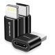 Techsuit - Prémium OTG Adapter TriFlashX (A19) - 3x Type-C csatlakozó Type-C/Micro-USB/Lightning csatlakozókhoz, Plug & Play, Alumínium ötvözet - Fekete.