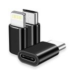 Techsuit - Prémium OTG Adapter TriFlashX (A19) - 3x Type-C csatlakozó Type-C/Micro-USB/Lightning csatlakozókhoz, Plug & Play, Alumínium ötvözet - Fekete.