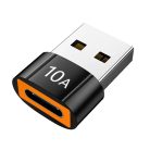 Telefonhoz való OTG Adapter - Techsuit HyperPort (A7) - Type-C Női csatlakozó USB3.0 Férfi csatlakozóra, 5Gbps, 10A Átalakító - Fekete / Narancssárga.