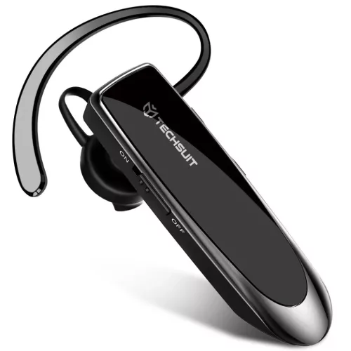 Techsuit - Bluetooth fejhallgató (CB1) - Kihangosító, Type-C, zajszűrés, Bluetooth 5.0, 24 órás beszélgetési idő - Fekete.